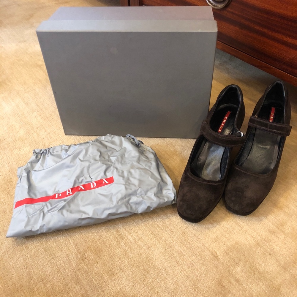 Suede Prada Mary Janes
